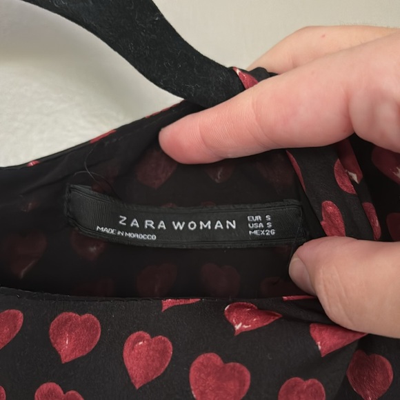 Zara Heart Print Smock Dress, Size S. - Picture 9 of 13